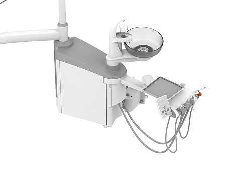SILVERFOX 8000C-SRS0 – Стоматологическая установка с верхней подачей и с мягкой обивкой
